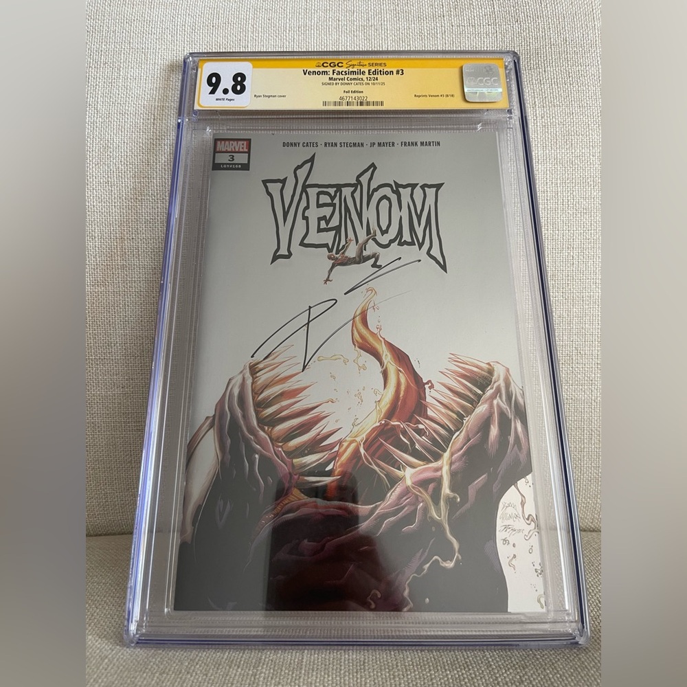 VENOM FACSIMILE #3 CGC 9.8 NYCC FOIL VARIANT - 1ST KNULL- Signed by DONNY CATES